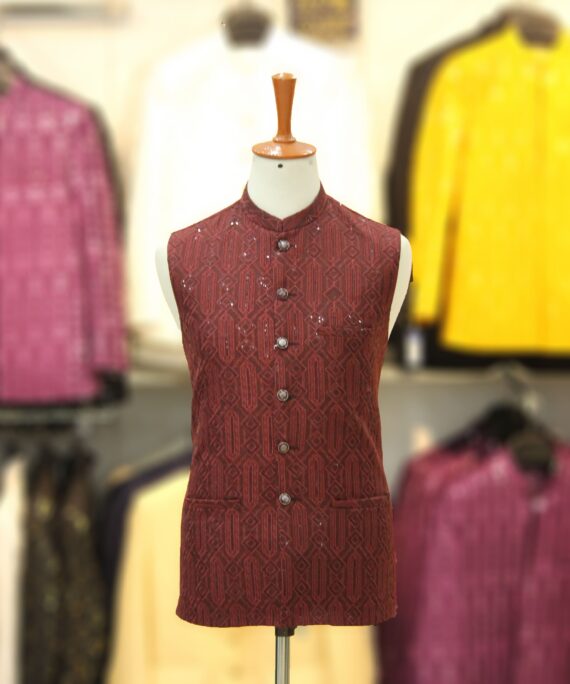 maroon waistcoat Pakistan