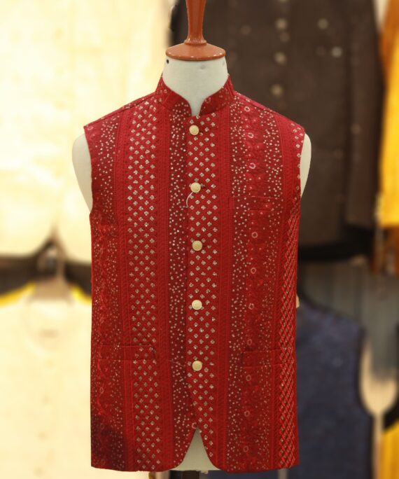 mehroon waistcoat