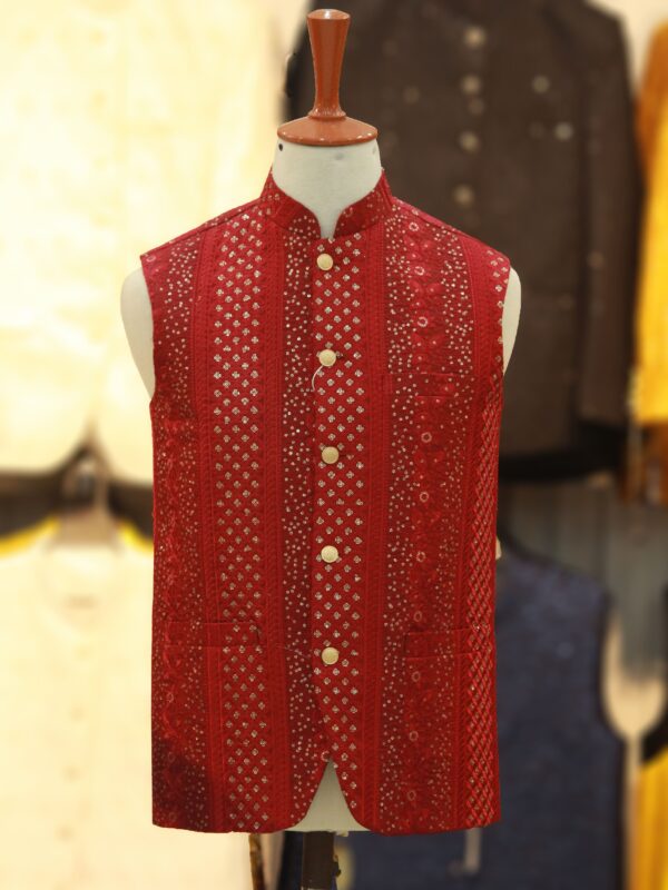 mehroon waistcoat