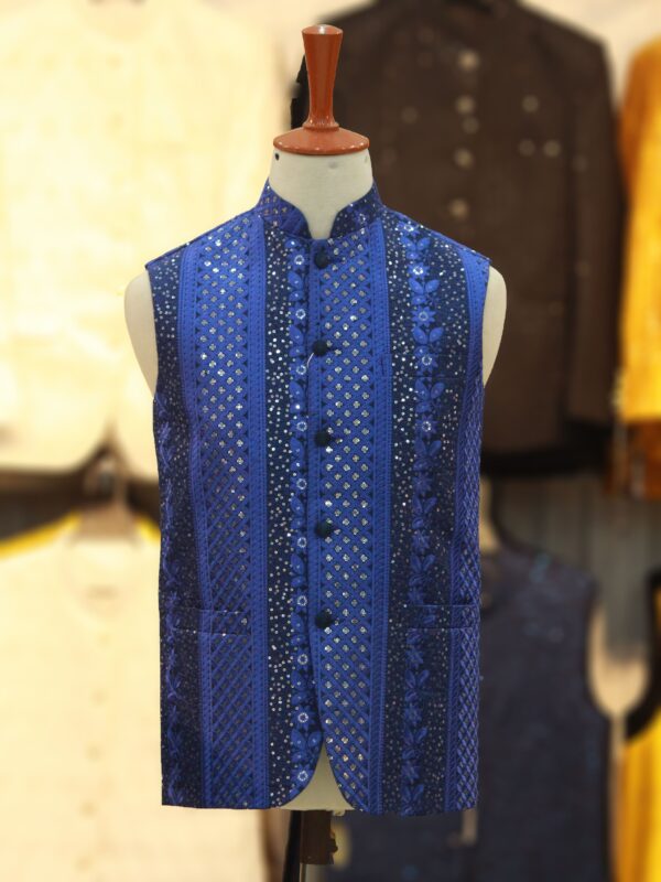 blue waistcoat